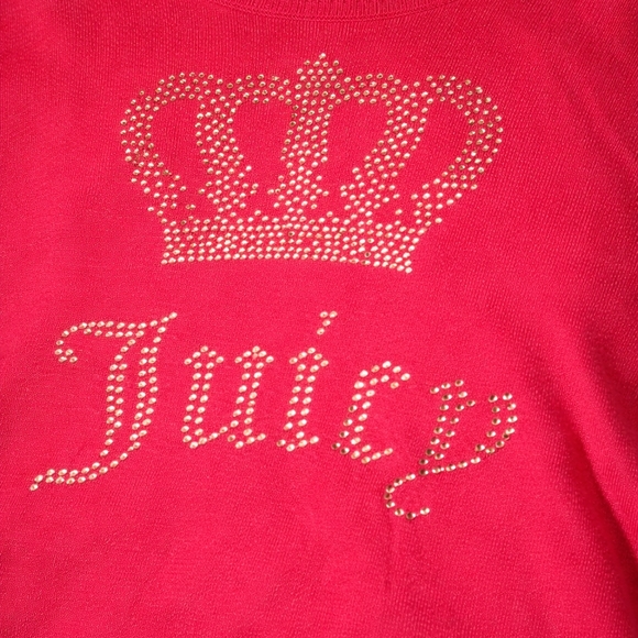 New! Juicy Couture Vixen Pink Rhinestone Crown “Juicy” Sweater – New w/ Tags (L) - Picture 3 of 6